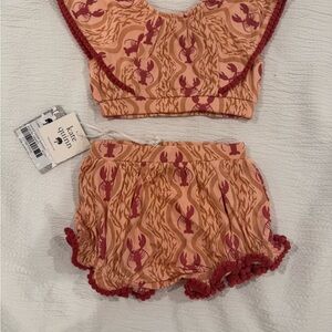Kate Quinn Pink and Orange Lobster Kids Matching Set